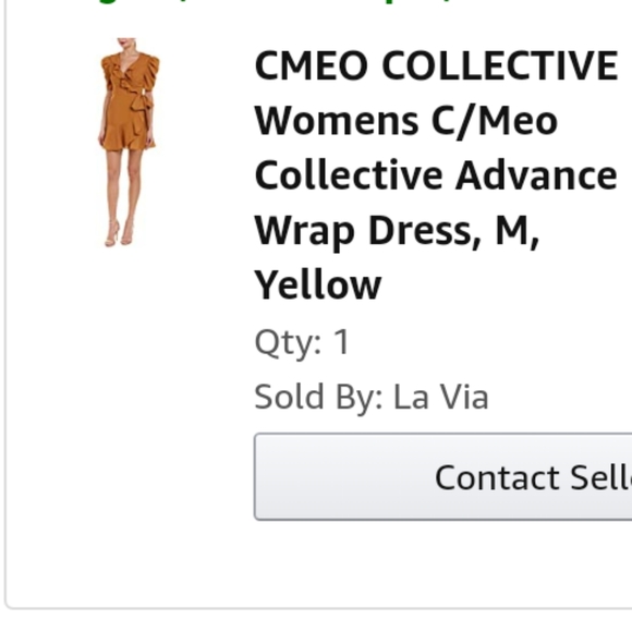 C/MEO COLLECTIVE Advance Wrap Dress in Mustard - Picture 4 of 4